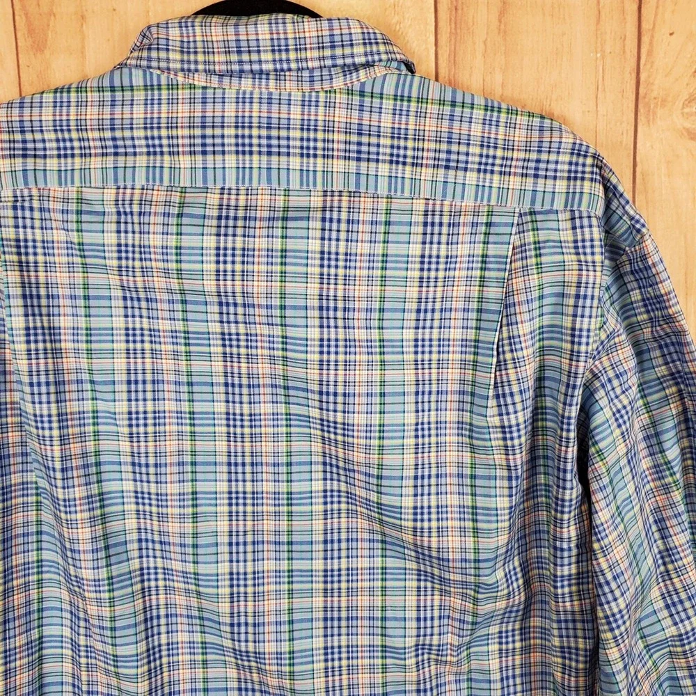 Polo Ralph Lauren Mens Button Up Shirt Sz XL Blue Plaid Long Sleeve NEW